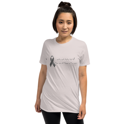 F*ck Diabetes | T-Shirt Morse Code Gray Ribbon Short-Sleeve Unisex Softstyle Cotton Support Awareness Mom Dad Brother Sister Son Daughter