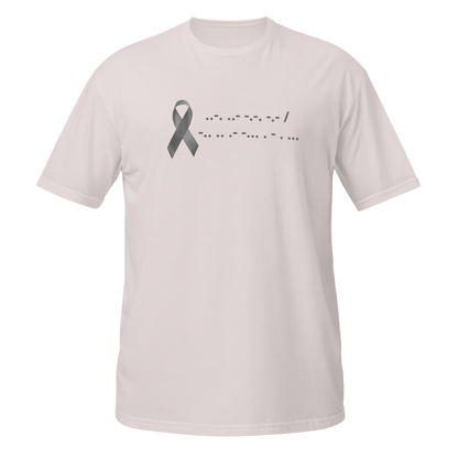 F*ck Diabetes | T-Shirt Morse Code Gray Ribbon Short-Sleeve Unisex Softstyle Cotton Support Awareness Mom Dad Brother Sister Son Daughter
