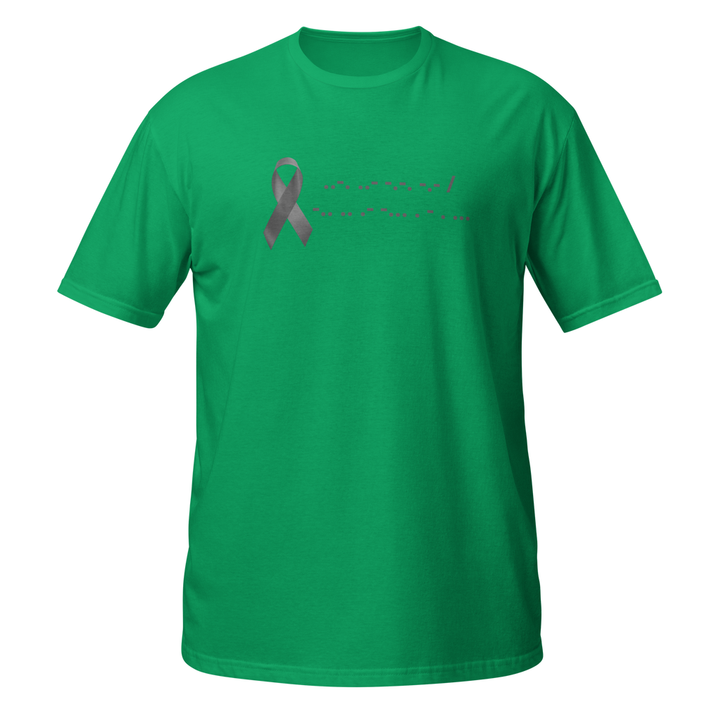 F*ck Diabetes | T-Shirt Morse Code Gray Ribbon Short-Sleeve Unisex Softstyle Cotton Support Awareness Mom Dad Brother Sister Son Daughter