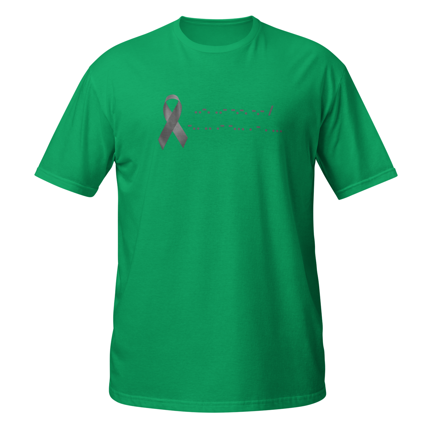 F*ck Diabetes | T-Shirt Morse Code Gray Ribbon Short-Sleeve Unisex Softstyle Cotton Support Awareness Mom Dad Brother Sister Son Daughter