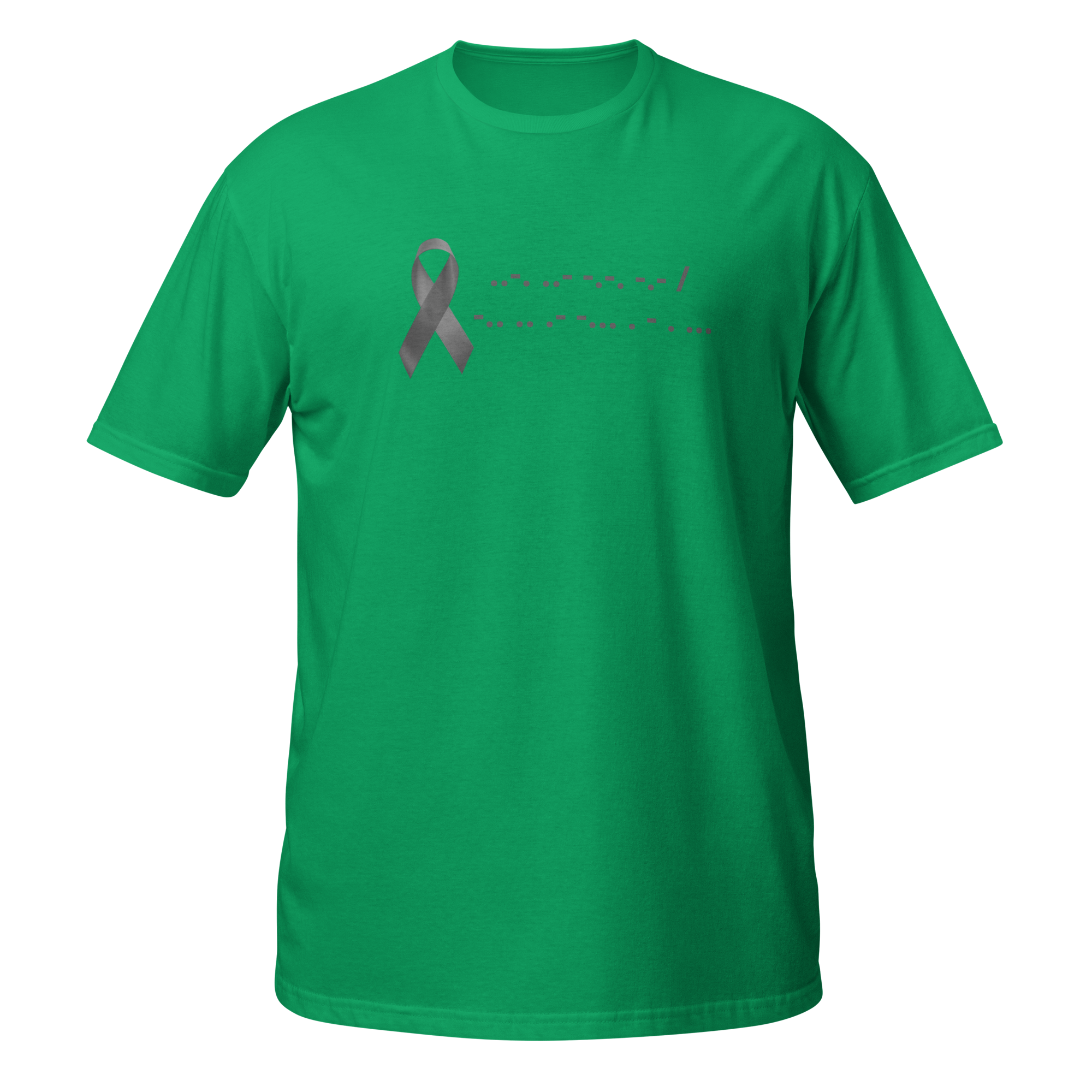 F*ck Diabetes | T-Shirt Morse Code Gray Ribbon Short-Sleeve Unisex Softstyle Cotton Support Awareness Mom Dad Brother Sister Son Daughter