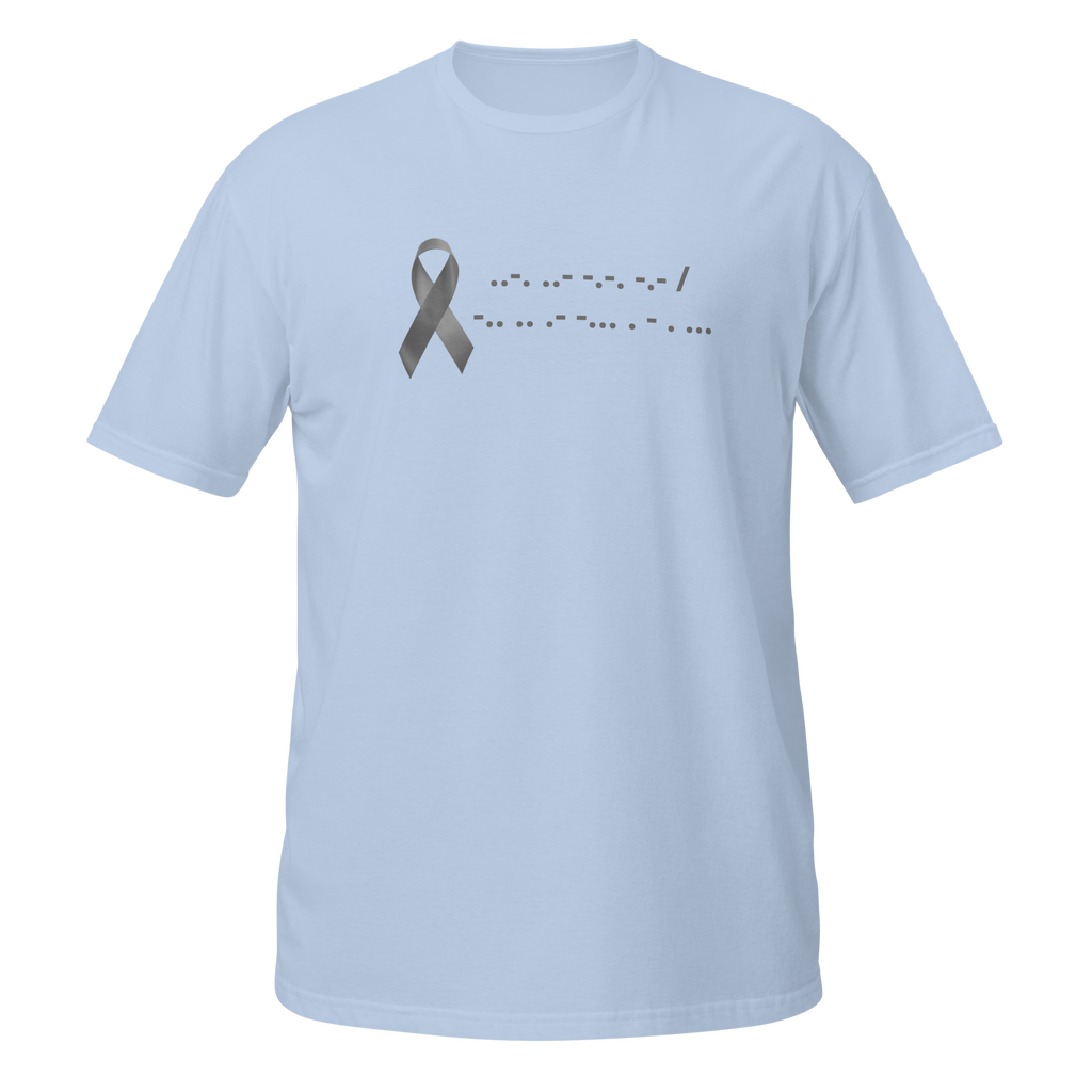 F*ck Diabetes | T-Shirt Morse Code Gray Ribbon Short-Sleeve Unisex Softstyle Cotton Support Awareness Mom Dad Brother Sister Son Daughter