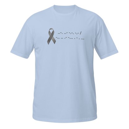 F*ck Diabetes | T-Shirt Morse Code Gray Ribbon Short-Sleeve Unisex Softstyle Cotton Support Awareness Mom Dad Brother Sister Son Daughter
