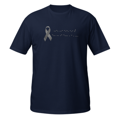 F*ck Diabetes | T-Shirt Morse Code Gray Ribbon Short-Sleeve Unisex Softstyle Cotton Support Awareness Mom Dad Brother Sister Son Daughter