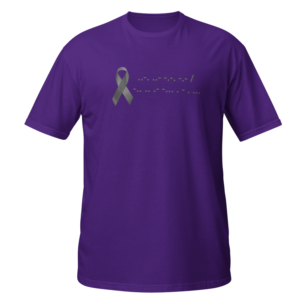 F*ck Diabetes | T-Shirt Morse Code Gray Ribbon Short-Sleeve Unisex Softstyle Cotton Support Awareness Mom Dad Brother Sister Son Daughter