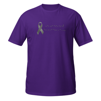 F*ck Diabetes | T-Shirt Morse Code Gray Ribbon Short-Sleeve Unisex Softstyle Cotton Support Awareness Mom Dad Brother Sister Son Daughter