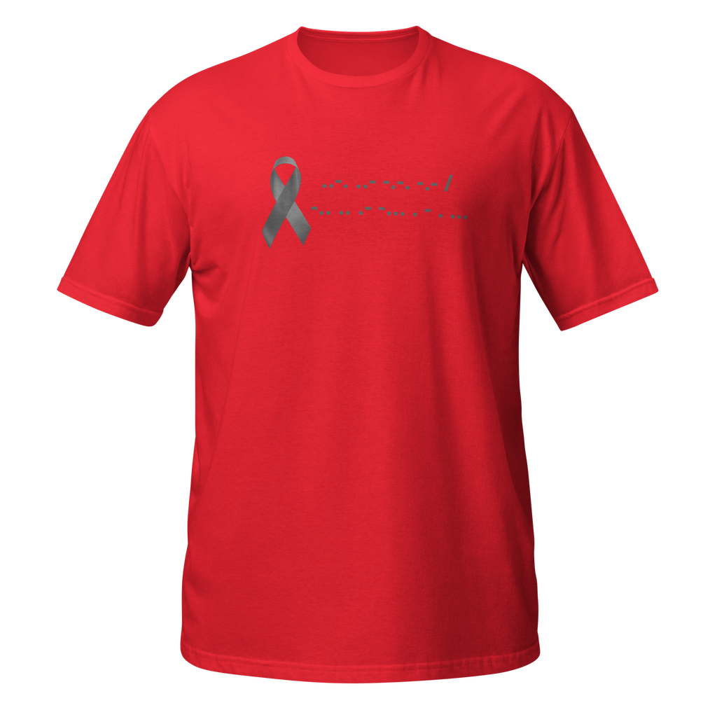 F*ck Diabetes | T-Shirt Morse Code Gray Ribbon Short-Sleeve Unisex Softstyle Cotton Support Awareness Mom Dad Brother Sister Son Daughter