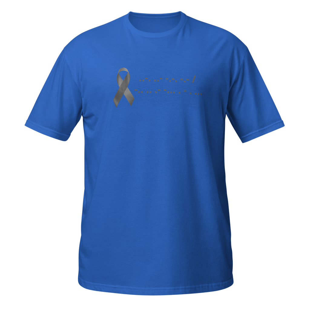F*ck Diabetes | T-Shirt Morse Code Gray Ribbon Short-Sleeve Unisex Softstyle Cotton Support Awareness Mom Dad Brother Sister Son Daughter