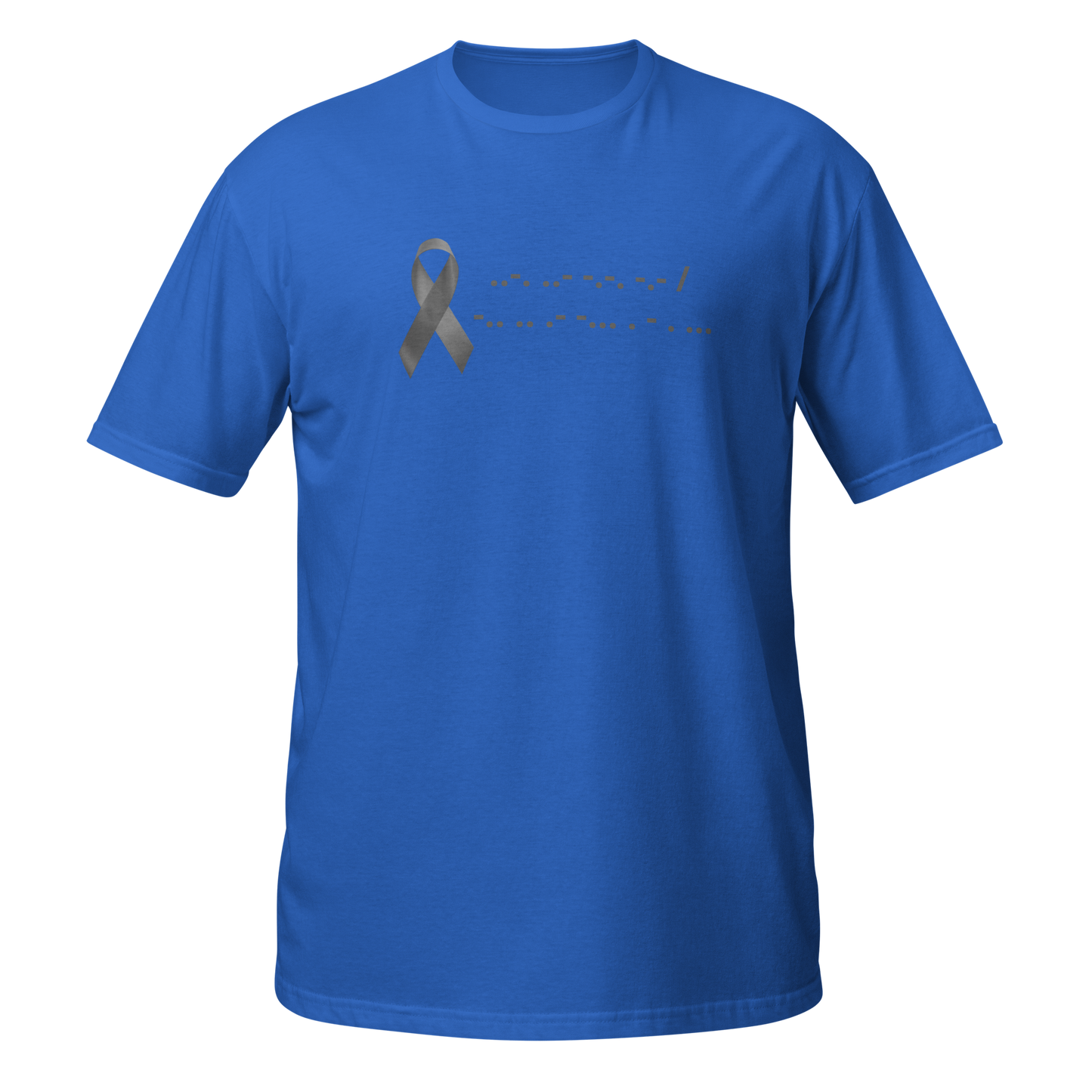 F*ck Diabetes | T-Shirt Morse Code Gray Ribbon Short-Sleeve Unisex Softstyle Cotton Support Awareness Mom Dad Brother Sister Son Daughter