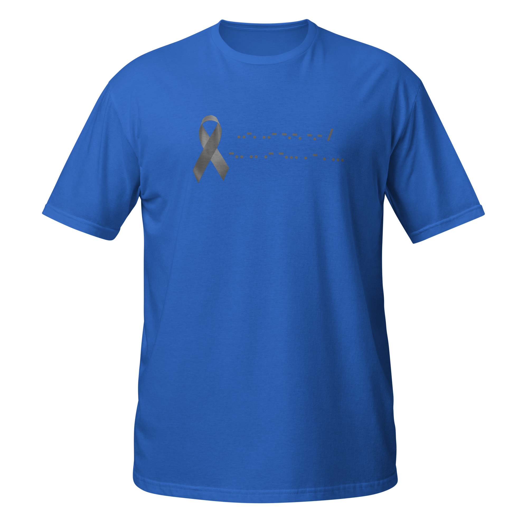 F*ck Diabetes | T-Shirt Morse Code Gray Ribbon Short-Sleeve Unisex Softstyle Cotton Support Awareness Mom Dad Brother Sister Son Daughter