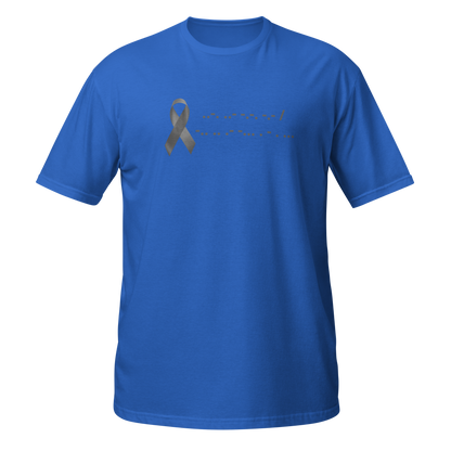 F*ck Diabetes | T-Shirt Morse Code Gray Ribbon Short-Sleeve Unisex Softstyle Cotton Support Awareness Mom Dad Brother Sister Son Daughter