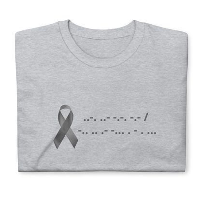 F*ck Diabetes | T-Shirt Morse Code Gray Ribbon Short-Sleeve Unisex Softstyle Cotton Support Awareness Mom Dad Brother Sister Son Daughter