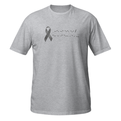F*ck Diabetes | T-Shirt Morse Code Gray Ribbon Short-Sleeve Unisex Softstyle Cotton Support Awareness Mom Dad Brother Sister Son Daughter
