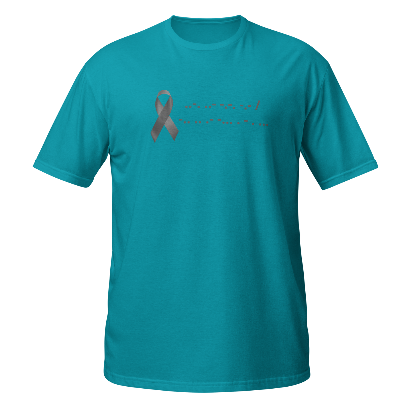 F*ck Diabetes | T-Shirt Morse Code Gray Ribbon Short-Sleeve Unisex Softstyle Cotton Support Awareness Mom Dad Brother Sister Son Daughter