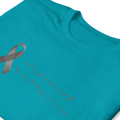 F*ck Diabetes | T-Shirt Morse Code Gray Ribbon Short-Sleeve Unisex Softstyle Cotton Support Awareness Mom Dad Brother Sister Son Daughter
