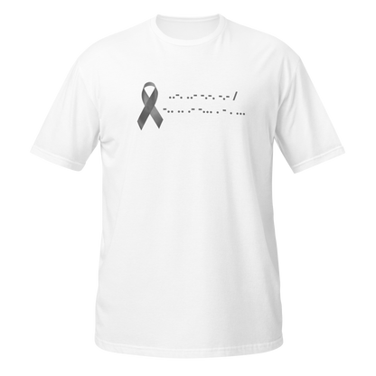 F*ck Diabetes | T-Shirt Morse Code Gray Ribbon Short-Sleeve Unisex Softstyle Cotton Support Awareness Mom Dad Brother Sister Son Daughter