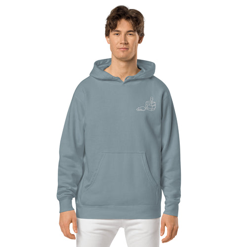 Books Wine Cats | Graphic Hoodie Gender-Neutral Unisex Embroidered Pigment-Dyed Vintage Pocket Style Casual Streetwear Cute Fashion