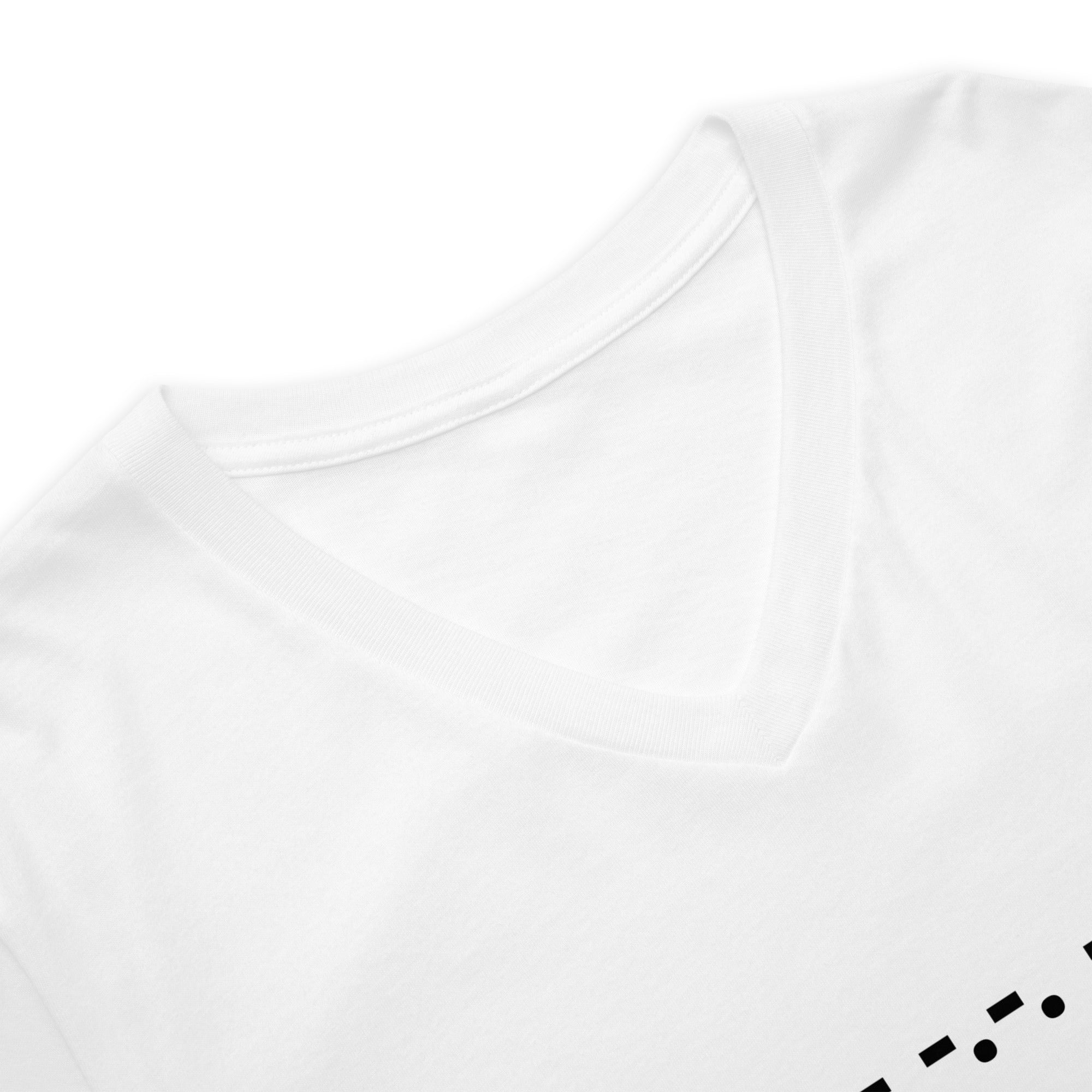 F*ck Cancer | Classic White T-Shirt Morse Code Short-Sleeve Unisex V-Neck Cotton Support Mom Dad Brother Sister Aunt Uncle Wife Husband Son Daughter