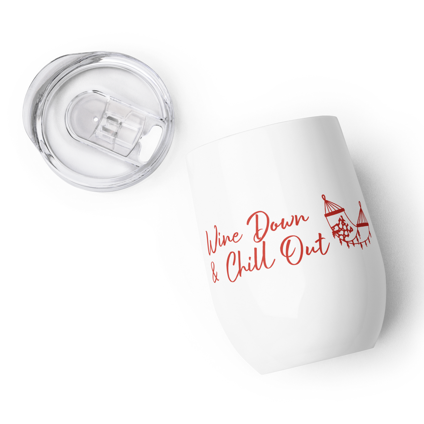 Stainless Steel Wine Tumbler Wine Down Chill Out Hammock Double Walled Cup Women Friends Girlfriend Coworker Wine Clubs Funny Saying Gift 12 oz