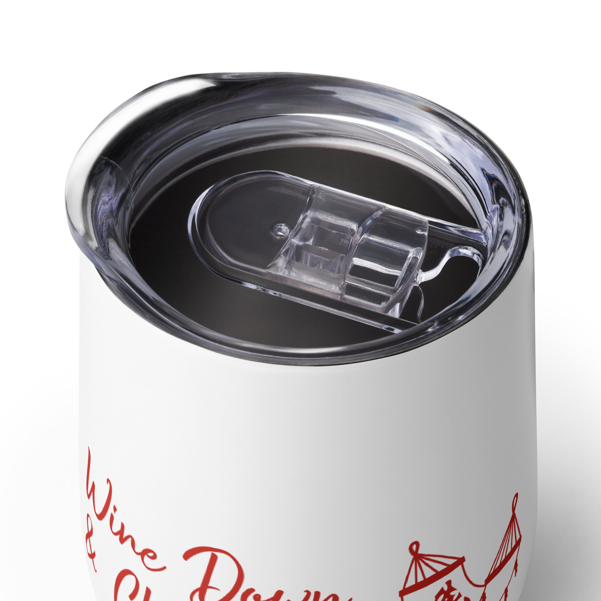 Wine Down Chill Out | Wine Tumbler Hammock Double Walled Cup Stainless Steel Friends Girlfriend Coworker Wine Clubs Funny Saying Gift 12 oz