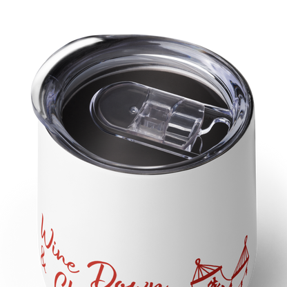 Stainless Steel Wine Tumbler Wine Down Chill Out Hammock Double Walled Cup Women Friends Girlfriend Coworker Wine Clubs Funny Saying Gift 12 oz