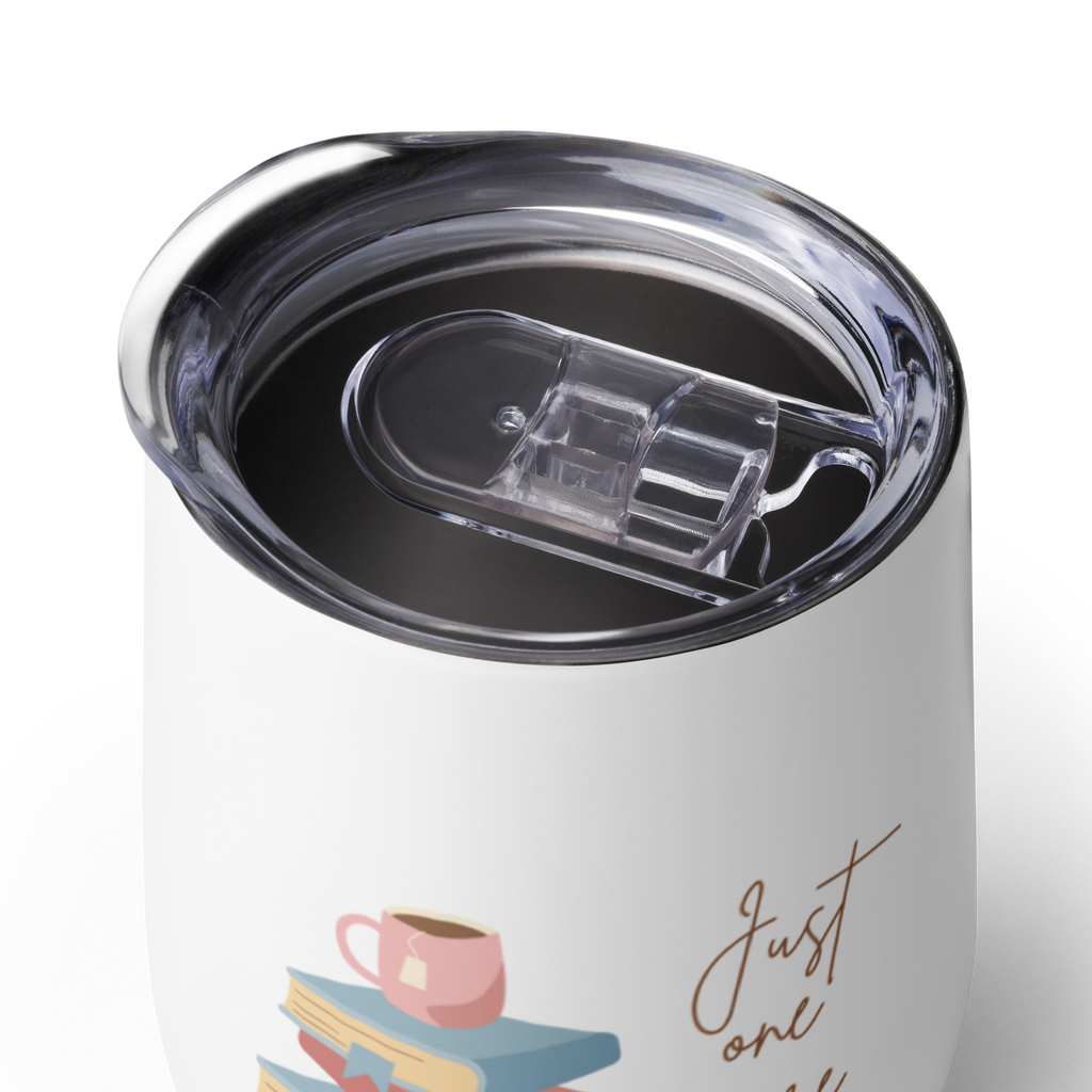 Just One More Page | Wine Tumbler Stainless Steel Double Walled Cup Women Friends Teachers Coworker Book Clubs Funny Saying Gift 12 oz