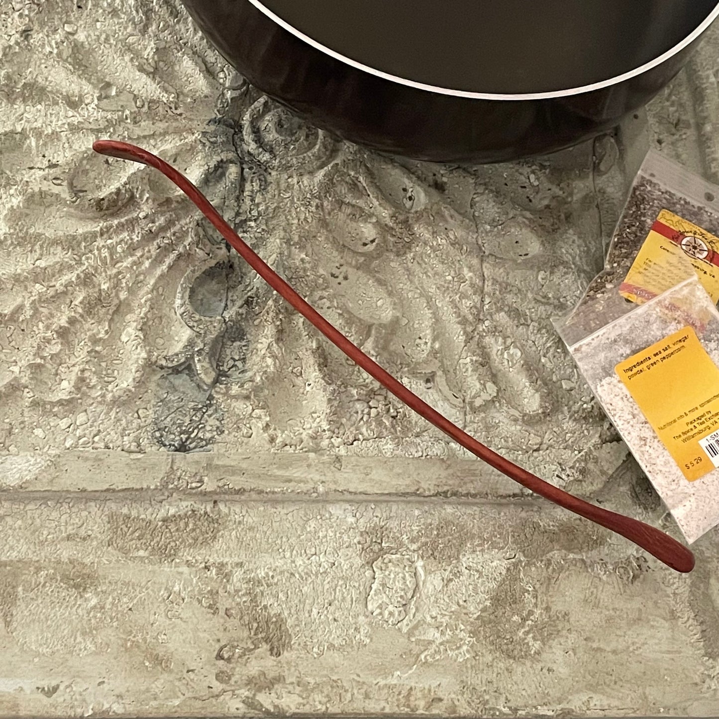 Medium Curved Spatula Red Gum 13.25" Reclaimed Wood Kitchen Utensil Handmade Charcuterie