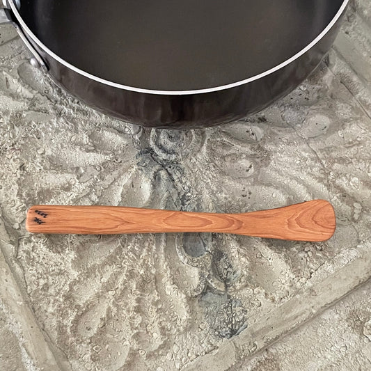 Small Rounded Spatula Oak 10" Reclaimed Wood Kitchen Utensil Handmade Charcuterie