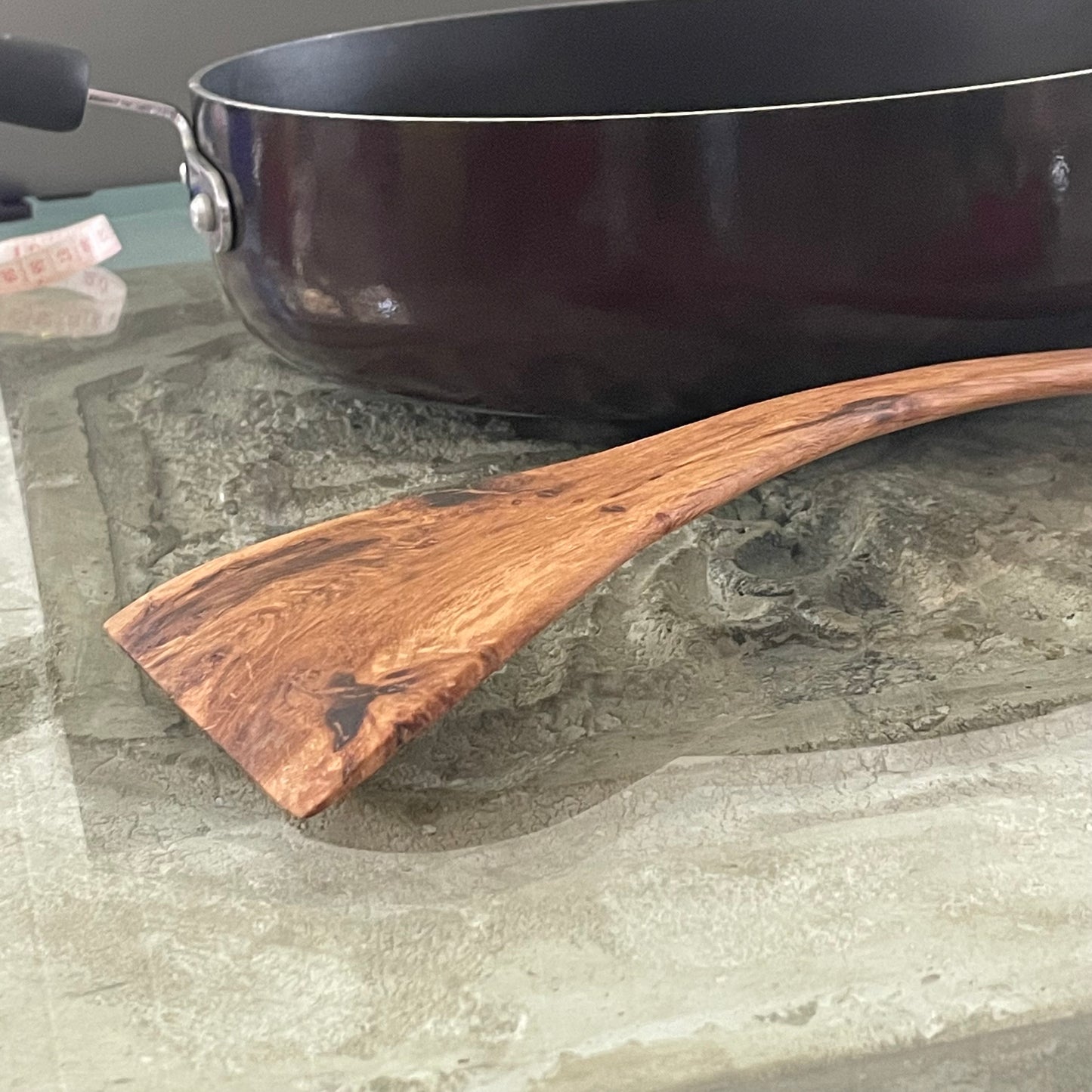 Large Angled Spatula Oak 15" Reclaimed Wood Kitchen Utensil Handmade Charcuterie