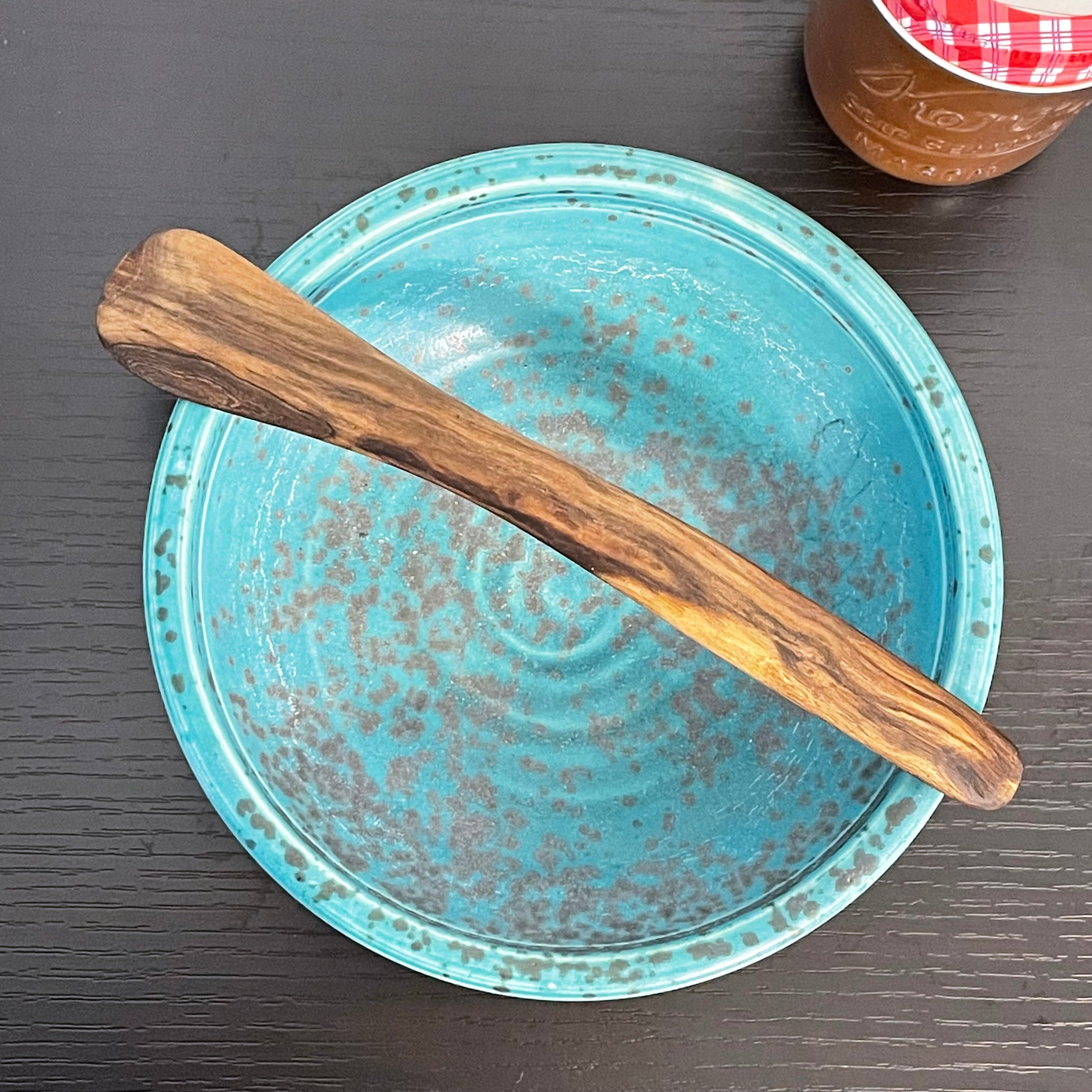 Small Rounded Spatula Black Walnut 8" Reclaimed Wood Kitchen Utensil Handmade Sautéing Stirring Vegetables Eggs