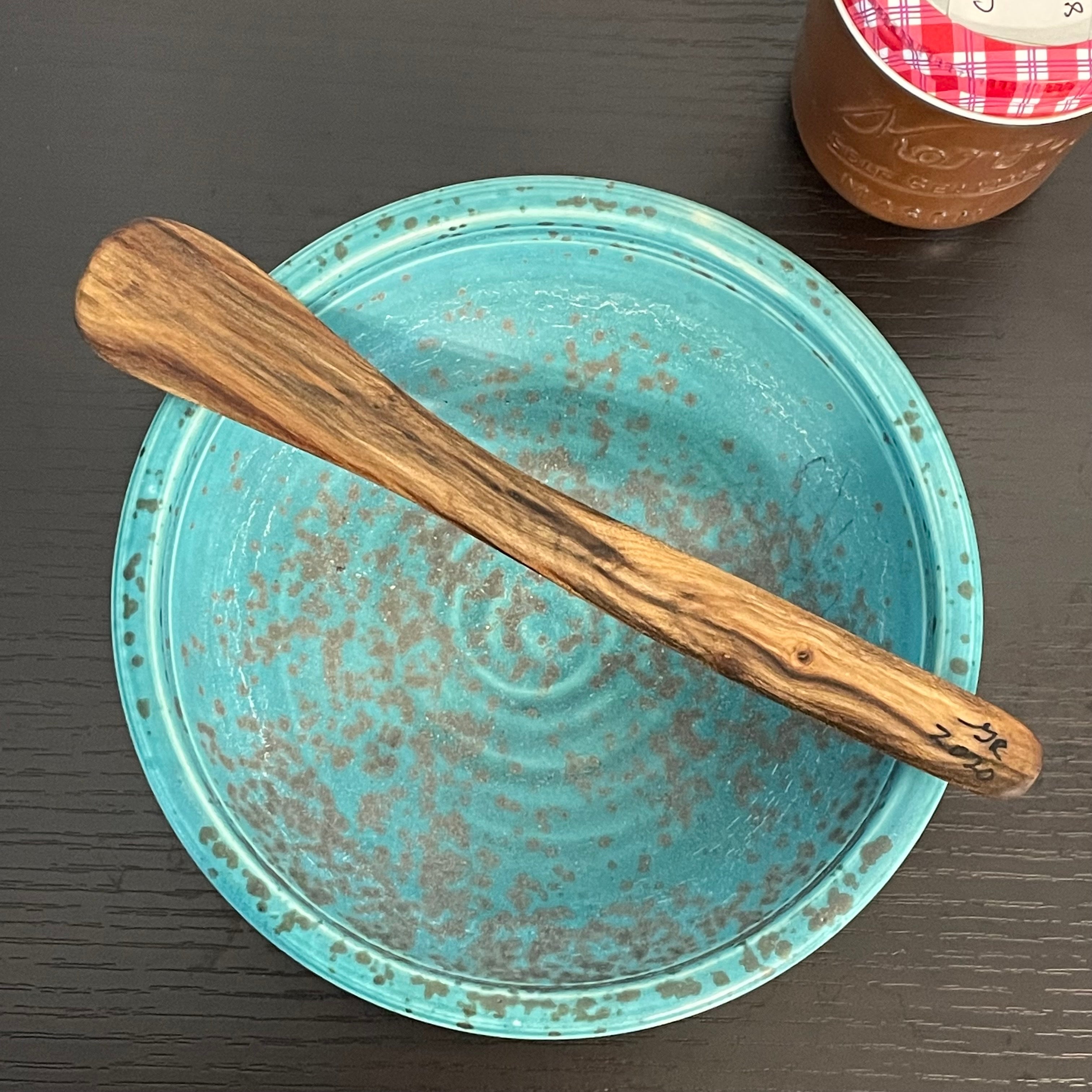 Small Rounded Spatula Black Walnut 8" Reclaimed Wood Kitchen Utensil Handmade Sautéing Stirring Vegetables Eggs
