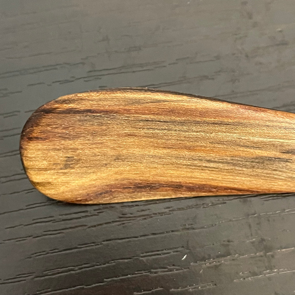 Small Rounded Spatula Black Walnut 8" Reclaimed Wood Kitchen Utensil Handmade Sautéing Stirring Vegetables Eggs