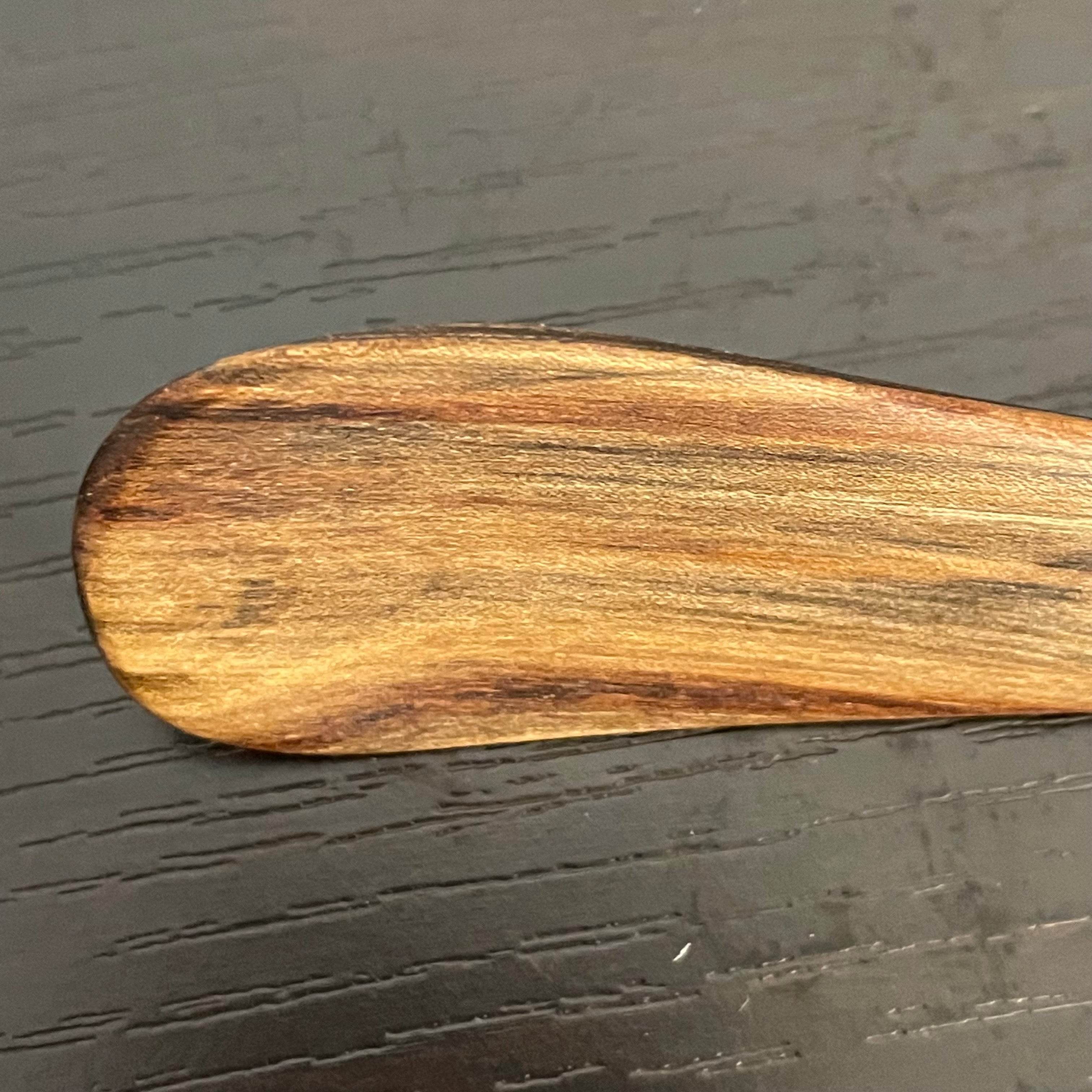 Small Rounded Spatula Black Walnut 8" Reclaimed Wood Kitchen Utensil Handmade Sautéing Stirring Vegetables Eggs