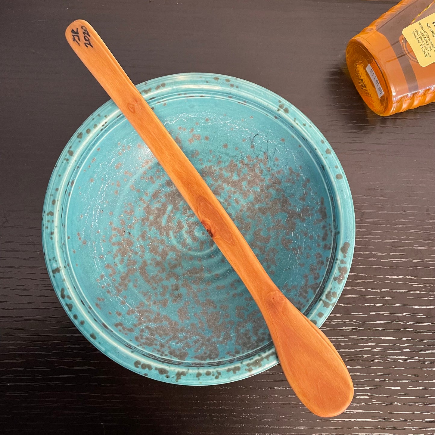 Small Rounded Spatula Huckleberry 9.5" Reclaimed Wood Kitchen Utensil Handmade Charcuterie
