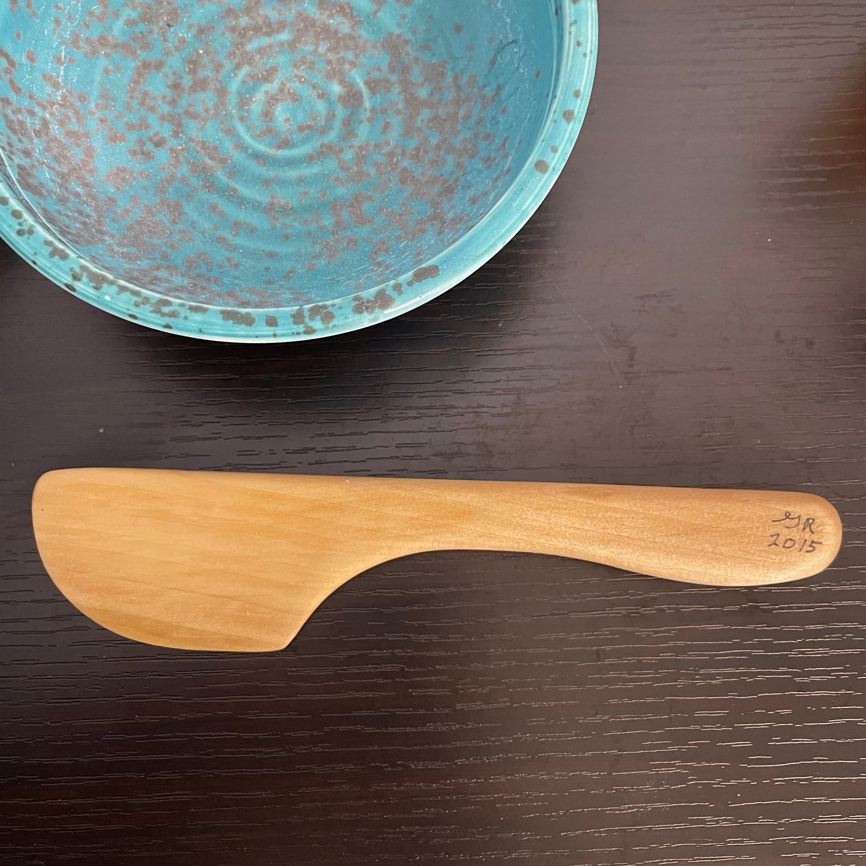 Small Wide Blade Knife Spreader Pecan 9" Reclaimed Wood Kitchen Utensil Handmade Charcuterie