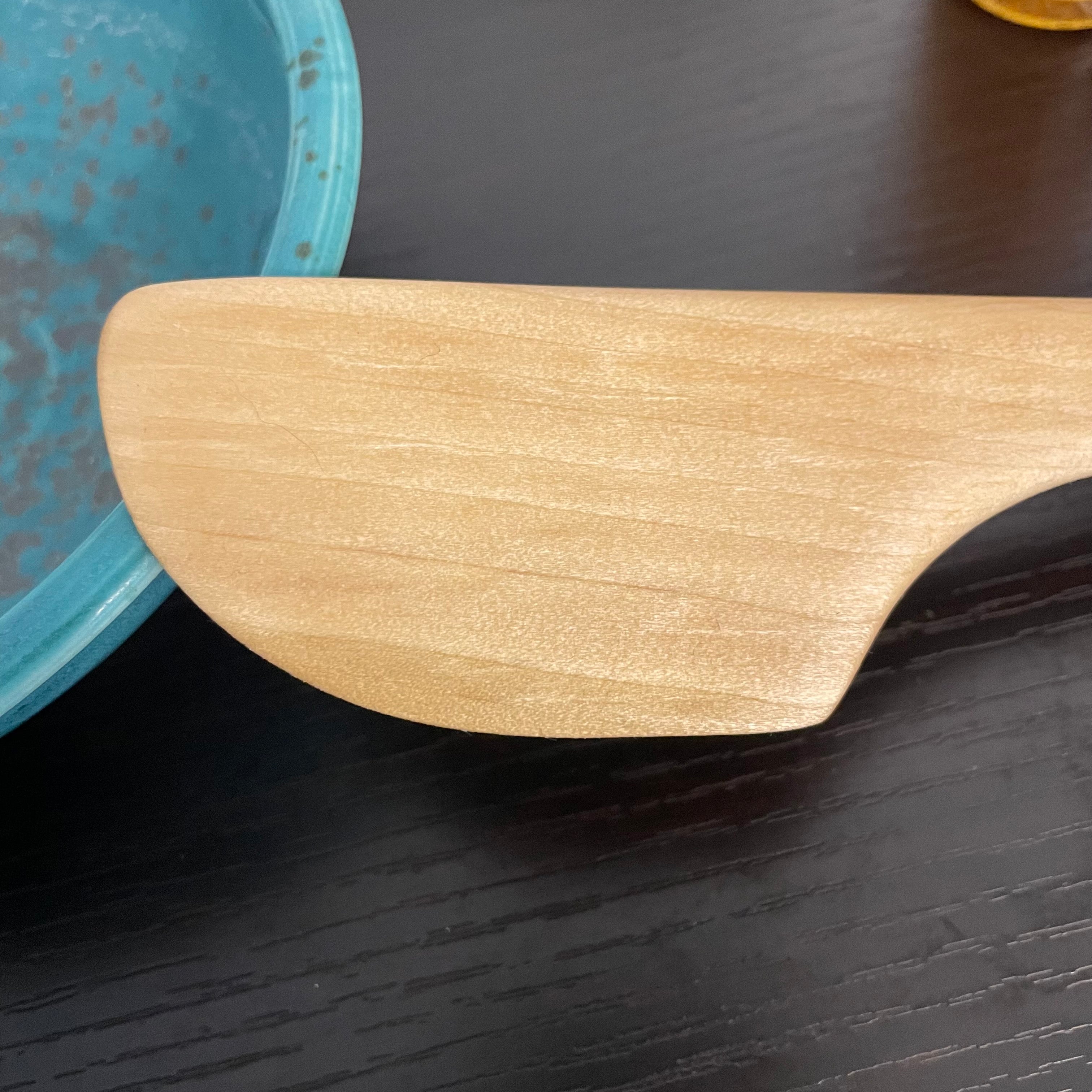 Small Wide Blade Knife Spreader Pecan 9" Reclaimed Wood Kitchen Utensil Handmade Charcuterie