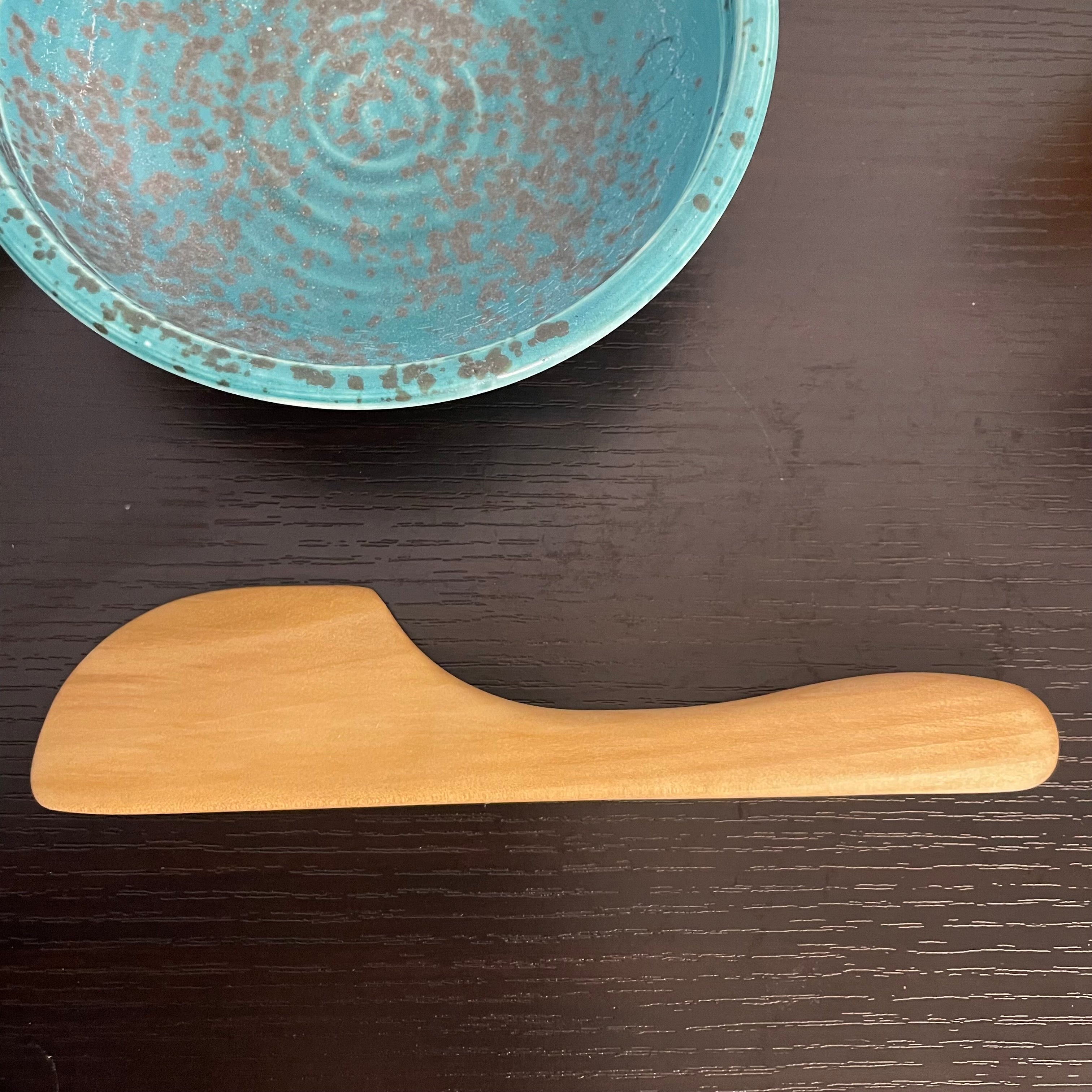 Small Wide Blade Knife Spreader Pecan 9" Reclaimed Wood Kitchen Utensil Handmade Charcuterie