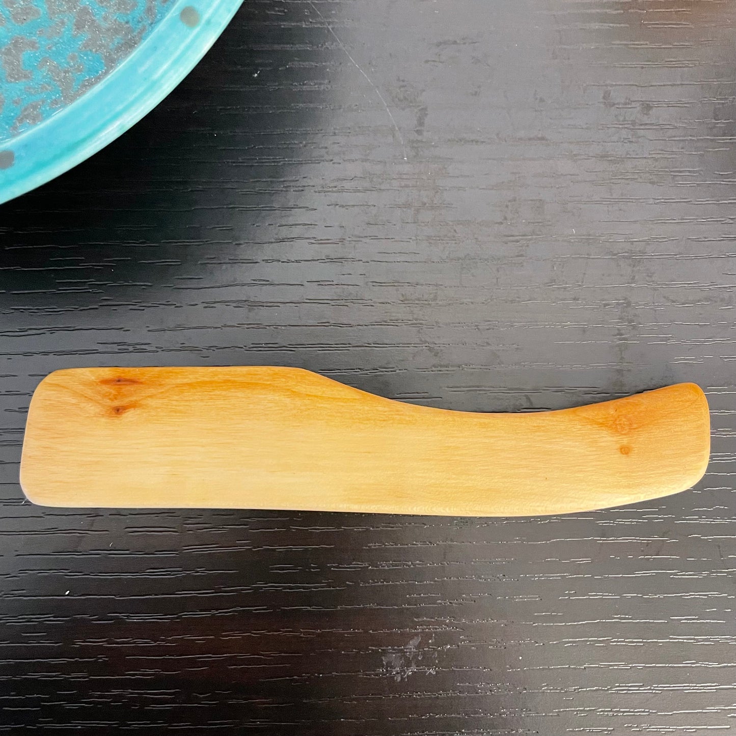Mini Wide Blade Knife Spreader Pecan 6" Reclaimed Wood Kitchen Utensil Handmade Charcuterie