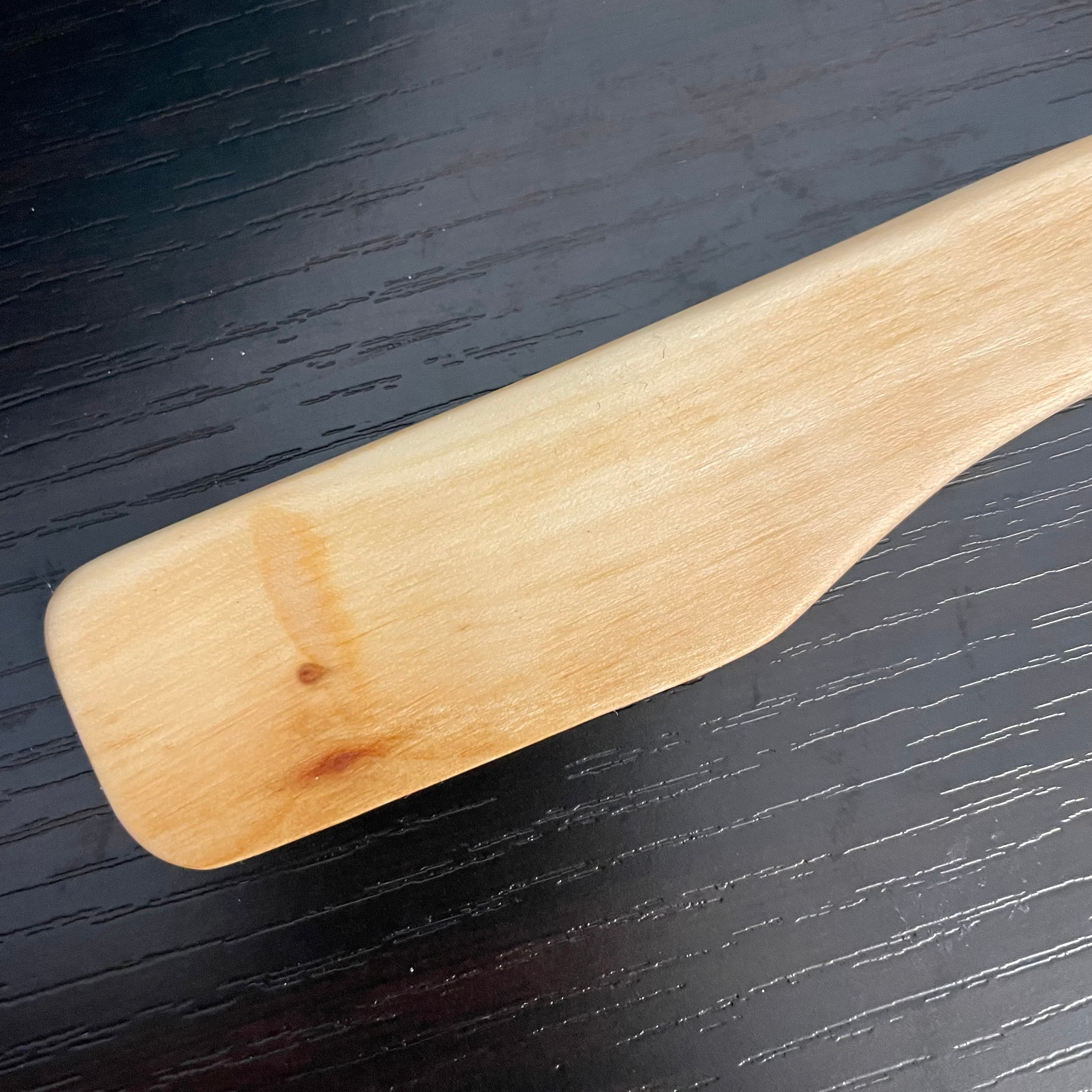 Mini Wide Blade Knife Spreader Pecan 6" Reclaimed Wood Kitchen Utensil Handmade Charcuterie