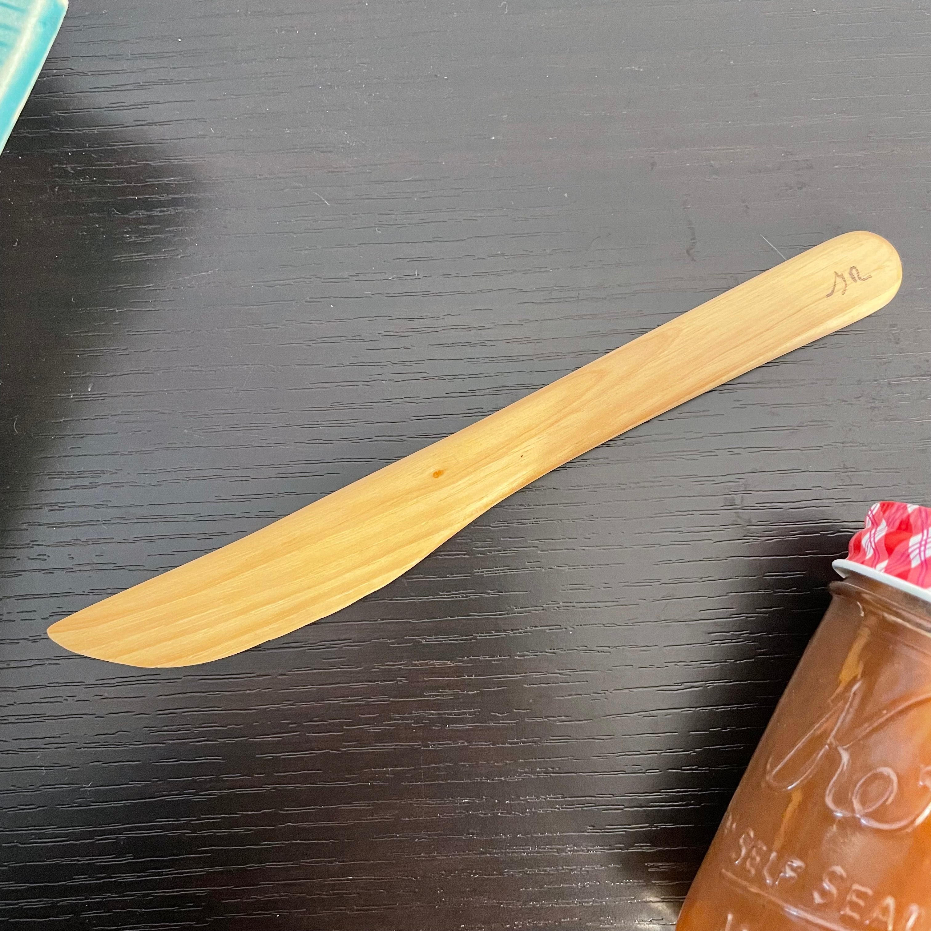Small Tapered Blade Knife Spreader Pecan 8.25" Reclaimed Wood Kitchen Utensil Handmade Charcuterie