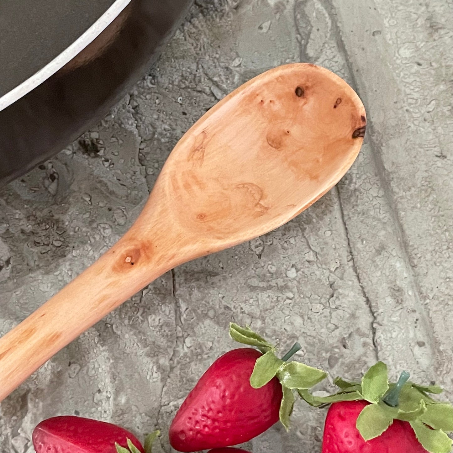 Large Spoon Cherry 14" Reclaimed Wood Kitchen Utensil Handmade Cooking Stirring Baking Mixing Serving
