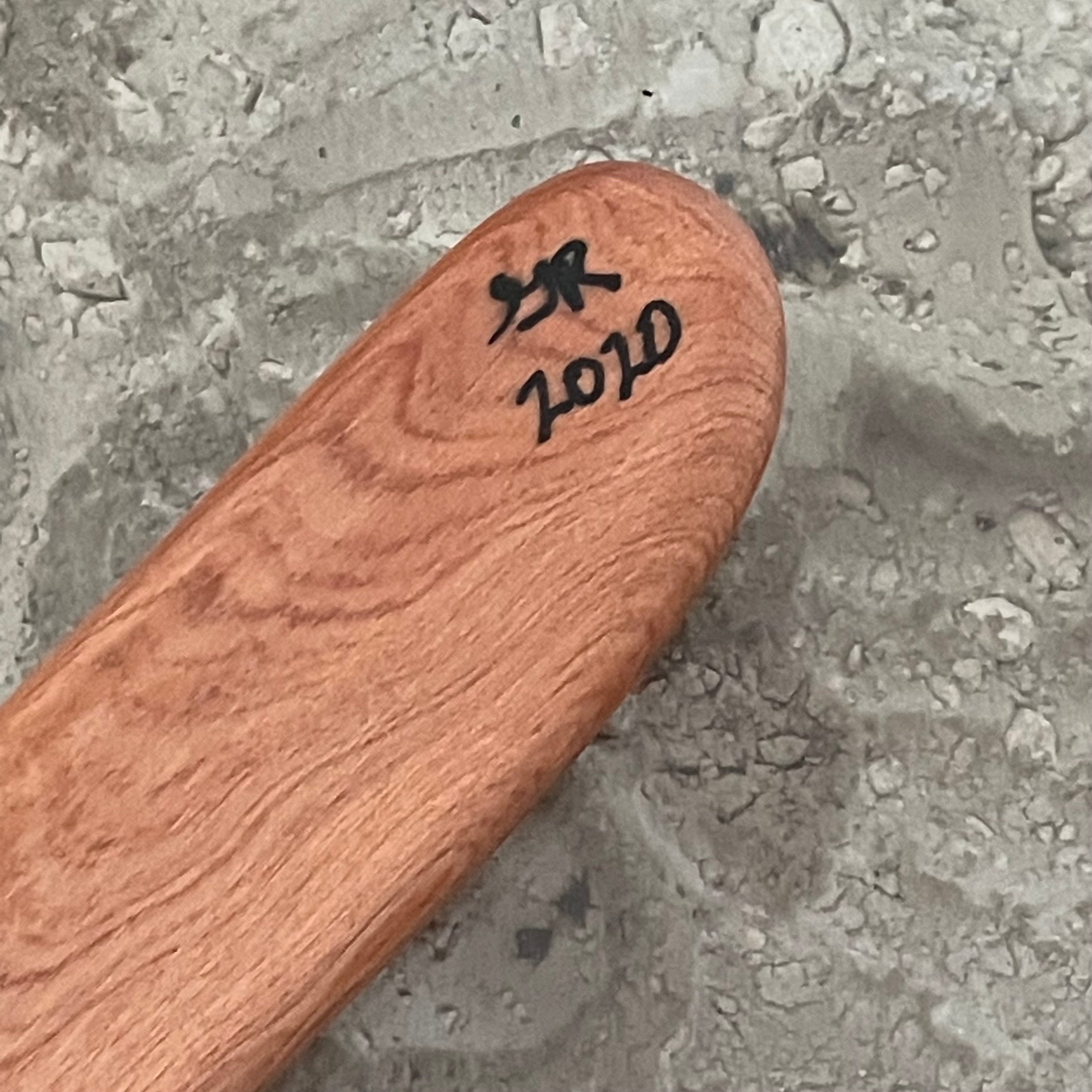 Medium Wide Edge Knife Spreader Cherry 10.5" Reclaimed Wood Kitchen Utensil Handmade Charcuterie