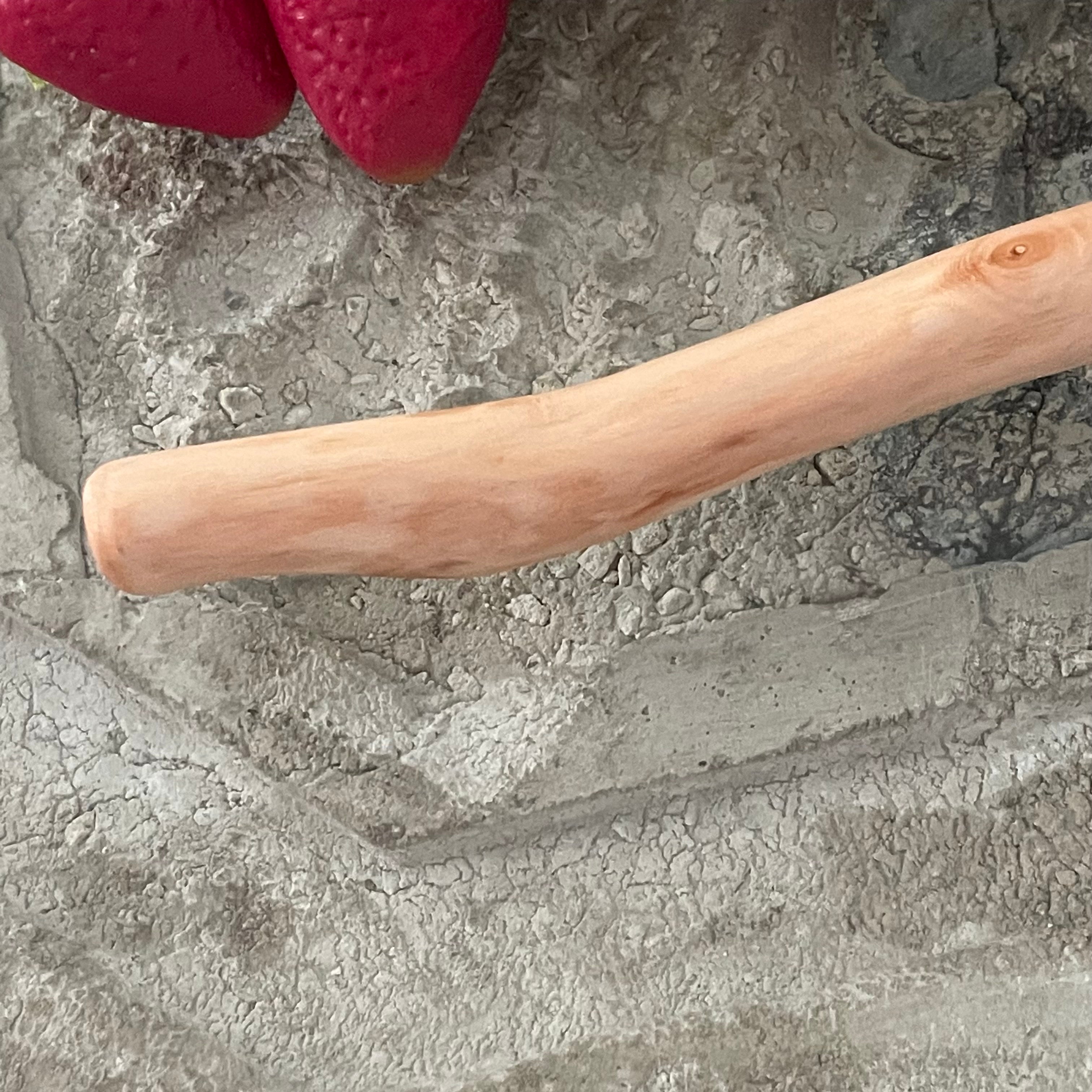 Rustic Rounded Handle Double End Scottish Spurtle Cherry 10" Reclaimed Wood Kitchen Utensil Handmade Hot Drinks Oatmeal Grits