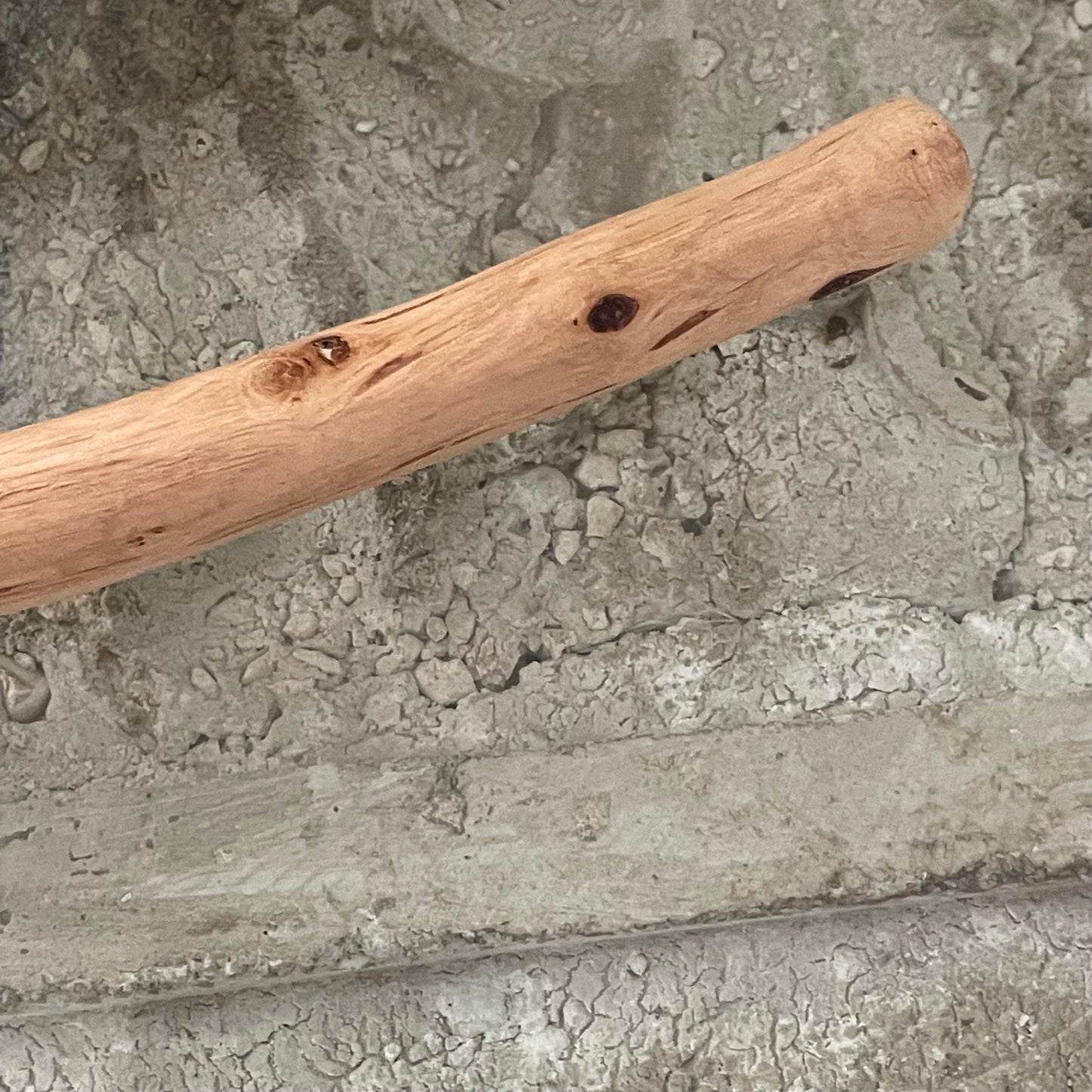 Rustic Rounded Handle Curved Double End Scottish Spurtle Cherry 9.25" Reclaimed Wood Kitchen Utensil Handmade Hot Drinks Oatmeal Grits