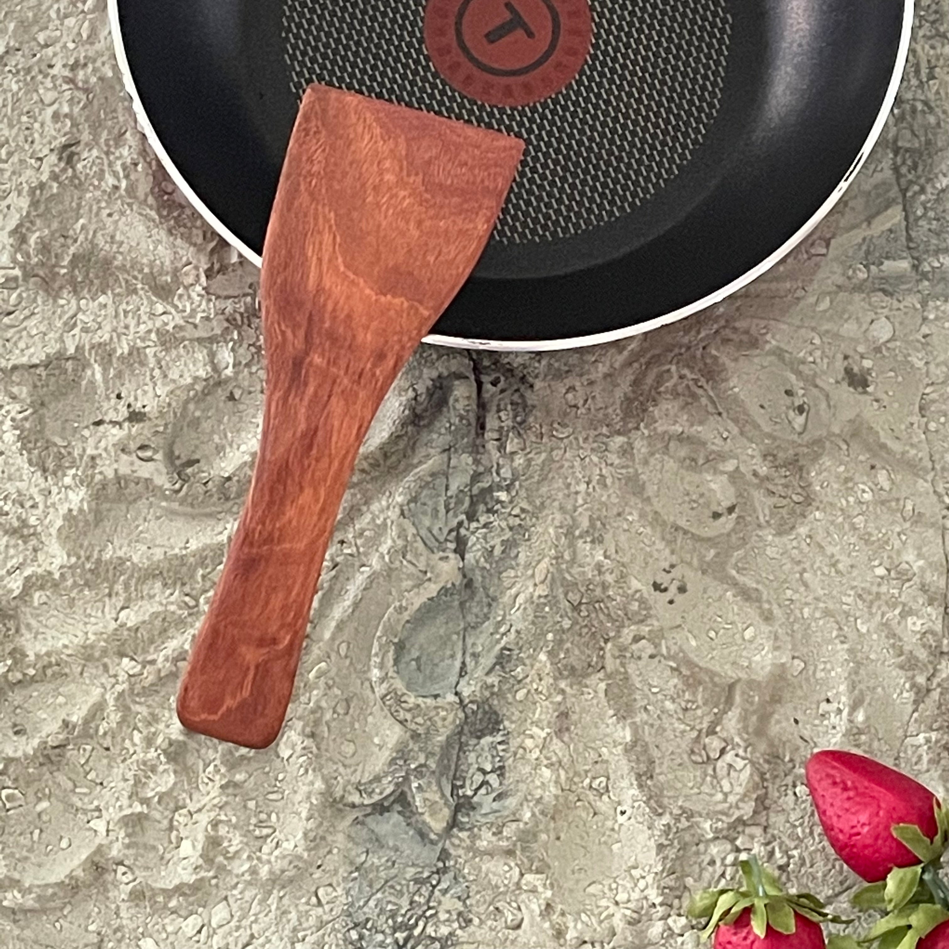 Mini Flat Spatula Flipper Cherry 6.5" Reclaimed Wood Kitchen Utensil Handmade Pancakes Omelets Eggs