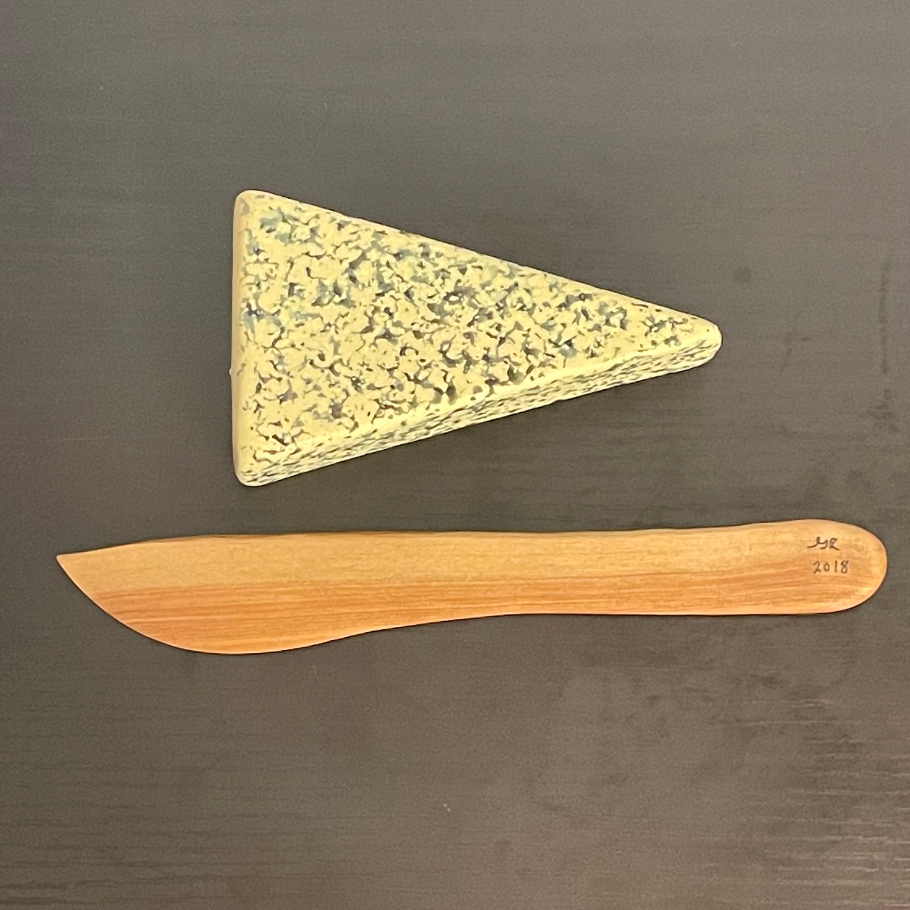 2 Piece Hand Crafted Wood Charcuterie Gift Set Live Edge Cedar Round Snacking Board & Spreader Entertaining Party Hosting Holiday