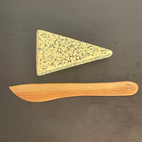 2 Piece Hand Crafted Wood Charcuterie Gift Set Live Edge Cedar Round Snacking Board & Spreader Entertaining Party Hosting Holiday