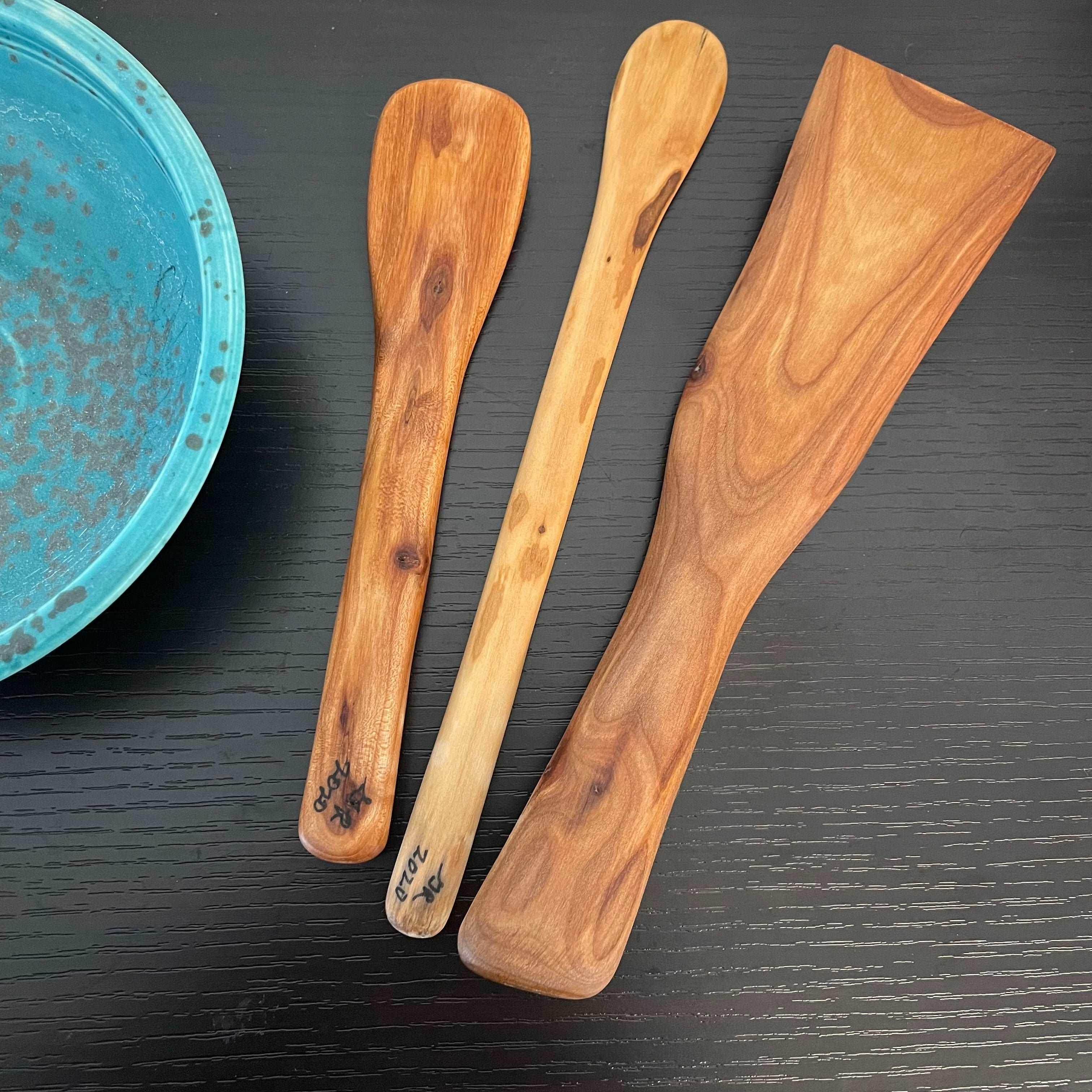 3 Piece Set Handmade Wooden Kitchen Utensil Set, Cherry